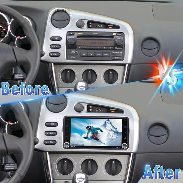 Alt view image 7 of 7 - Android 14 Double Din Car Stereo Upgrade Radio for Toyota Matrix 2003 2004 Pontiac Vibe 2003-2008, 4G+64G 7" Carplay Android Auto GPS WiFi Bluetooth RDS DSP SWC Mirrorlink Mic Backup Camera