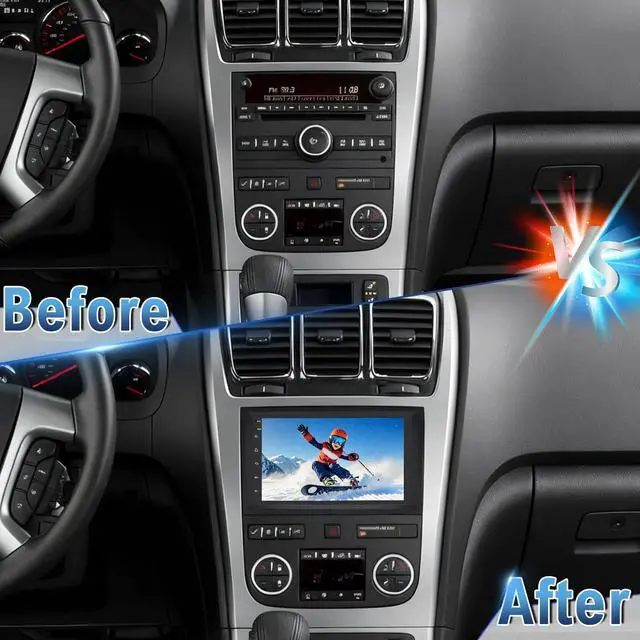 Alt view image 3 of 7 - Double Din Car Stereo Upgrade Radio for GMC Acadia 2007-2012 | Android 14 7" Touchscreen w/Wireless Carplay Android Auto GPS WiFi Bluetooth RDS DSP SWC Mirrorlink Backup Camera