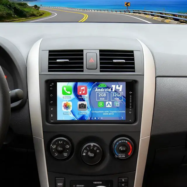 Main image of Double Din Car Stereo Upgrade Radio for Toyota Corolla 2009-2013 | Android 14 2G+32G 7" Touchscreen Wireless Carplay Android Auto GPS WiFi Bluetooth RDS DSP SWC Mirrorlink Mic Backup Camera