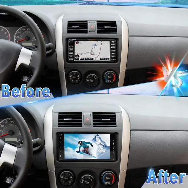 Alt view image 6 of 7 - Double Din Car Stereo Upgrade Radio for Toyota Corolla 2009-2013 | Android 14 2G+32G 7" Touchscreen Wireless Carplay Android Auto GPS WiFi Bluetooth RDS DSP SWC Mirrorlink Mic Backup Camera