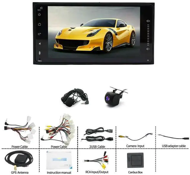 Alt view image 7 of 7 - 2 Din Car Stereo Upgrade Radio for Toyota Tundra Sequoia 2003-2006 | Android 14 7" Touchscreen Wireless Carplay Android Auto GPS WiFi Bluetooth RDS DSP SWC Mirrorlink Mic Backup Camera