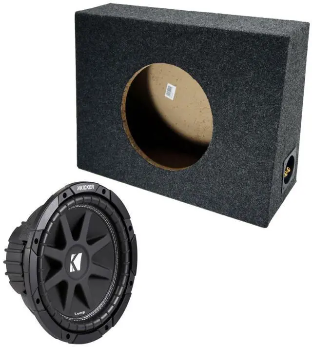 Main image of Kicker Bundle Compatible with Universal Vehicle 43C104 Single 10" Loaded Sub Box Enclosure