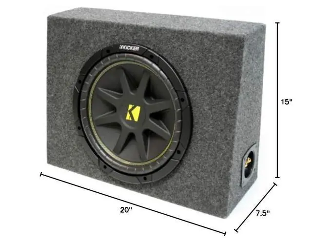 Alt view image 5 of 5 - Kicker Bundle Compatible with Universal Vehicle 43C104 Single 10" Loaded Sub Box Enclosure