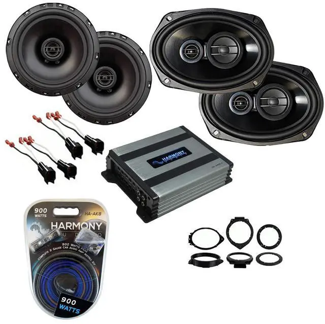 Main image of Speaker and Amp Bundle Fits Silverado 1500 Crew Cab 2014-2018 | R69 6x9 with R65 6.5 inch pairs, HA-A400.4 4-channel power, Chevy factory upgrade kit for 2016 models, door replacement