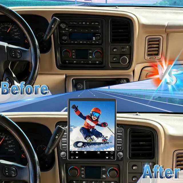 Alt view image 6 of 7 - Android 14 Double Din Car Stereo Radio for Chevrolet Tahoe 03-2007 | 9.7" Touchscreen Car Radio w/Wireless Carplay Android Auto GPS WiFi Bluetooth RDS DSP SWC Backup Camera