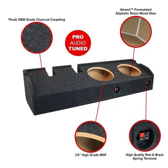 Alt view image 2 of 7 - Bbox Dual Sealed 10 Inch Subwoofer Enclosure - Accu-Tuned Sealed Subwoofer Boxes & Enclosures - Subwoofer Box Improves Audio Quality, Sound & Bass - Fits 1997-2003 Ford F150 Super Crew