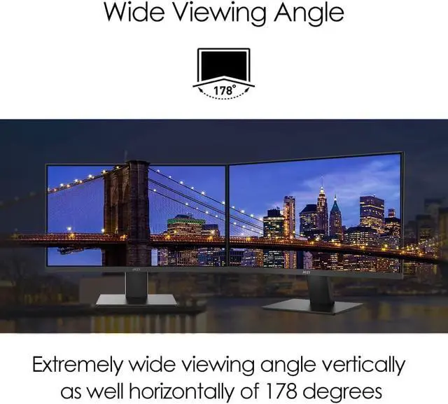 Alt view image 5 of 7 - PRO MP241X 24" FHD VA Monitor with 4ms Response Time (2-Pack) | Anti Glare, Flicker Free, VESA Mount (75mm), HDMI, VGA & Dockztorm USB Port Expander, Black Color