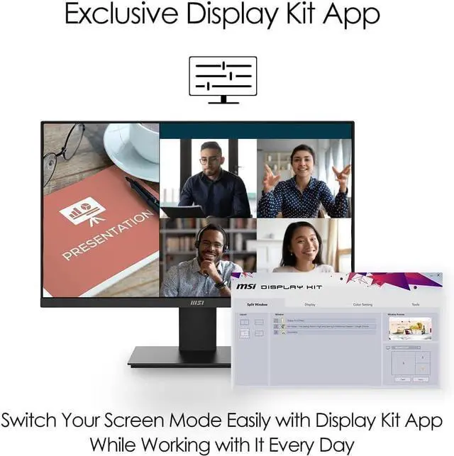 Alt view image 7 of 7 - PRO MP241X 24" FHD VA Monitor with 4ms Response Time (2-Pack) | Anti Glare, Flicker Free, VESA Mount (75mm), HDMI, VGA & Dockztorm USB Port Expander, Black Color