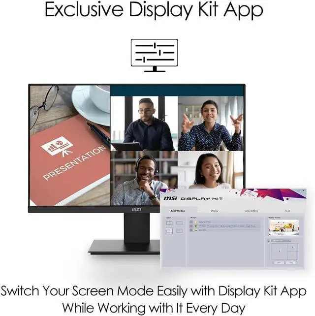 Alt view image 7 of 7 - PRO MP241X 24" FHD VA Monitor with 4ms Response Time, Anti-Glare, Flicker Free, 250 nits Brightness, VESA Mount (75mm), HDMI & Dockztorm USB Port Expander, Black Color (PROMP241X)
