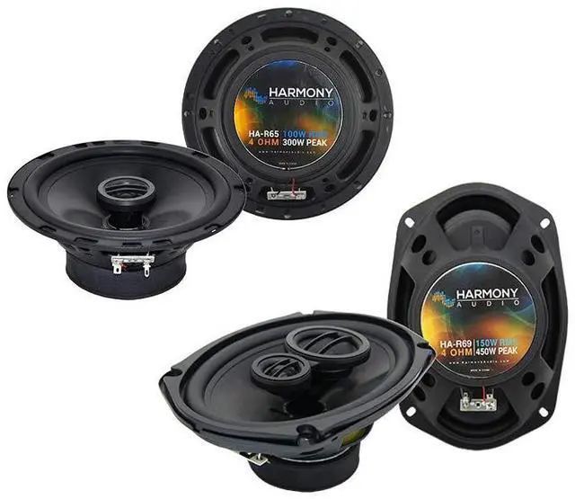 Main image of Speaker Package Fits Pontiac Grand Prix 2004-2008 R65 R69 | Front door and rear deck upgrade pair, 6.5 inch and 6x9 car sizes, direct factory swap, smooth highs strong bass