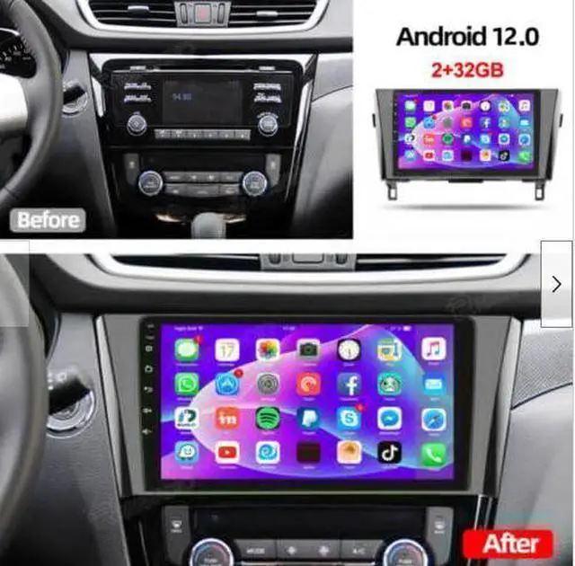 Alt view image 4 of 7 - 10 inch Car Stereo for Nissan Qashqai 2017 2018 2019, 2+32G Double Din Radio for Nissan Rogue X-Trail 2014-2019 Head Unit with Backup Camera Touchscreen Android Auto GPS Navigation Mirror Link