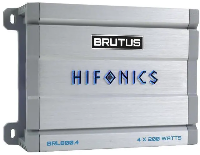 Main image of Brutus BRL800.4 car Audio Four Channel Amplifier Delivering 800 watts RMS with a Built-in UV Meter and Intelligent Power Management System