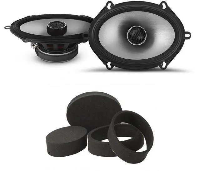 Main image of S2-S68 5x7 in Speaker and RKFR5768 Ring Bundle | Type S 5x7 in coaxial speakers with Stinger Roadkill Fast Rings for 5x7 to 6x8 in openings
