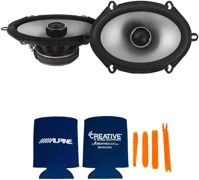 Alt view image 2 of 7 - S2-S68 5x7 in Speaker and RKFR5768 Ring Bundle | Type S 5x7 in coaxial speakers with Stinger Roadkill Fast Rings for 5x7 to 6x8 in openings