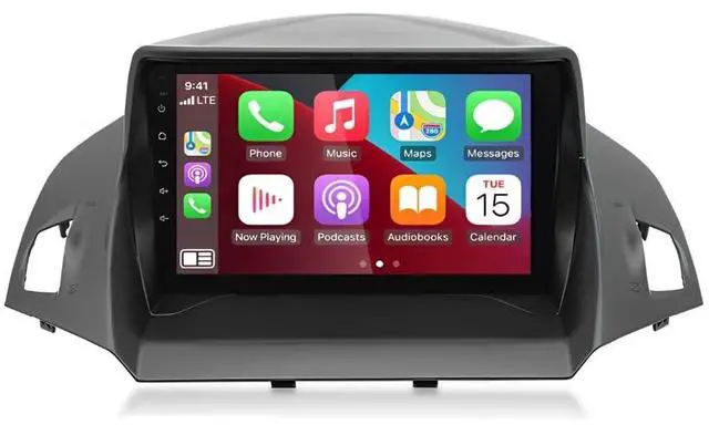 Main image of 2+64G Double Din Car Radio for Ford Escape 2013 2014 2015-2019, 9 inch Touchscreen Car Stereo for Ford Kuga 2012-2018 with Wireless Carplay Android Bluetooth GPS Navi FM RDS AHD Backup Camera SWC
