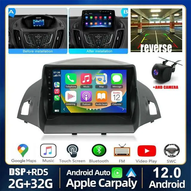 Alt view image 2 of 7 - 9 inch Android 13 Car Radio for Ford Escape 2013-2016 with Wireless Carplay Android Auto GPS Navigator Touchscreen Car Radio with Bluetooth WiFi AHD Backup Camera FM/RDS2+32G
