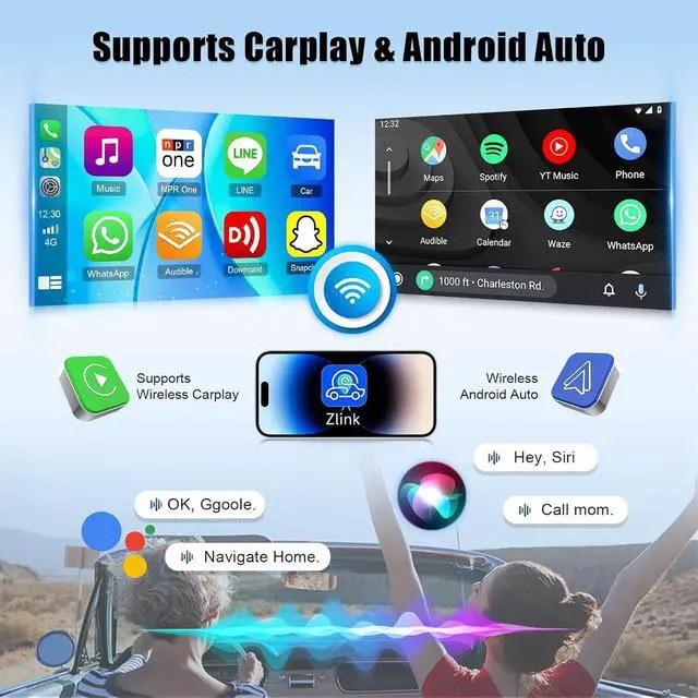 Alt view image 6 of 6 - 2+64G Double Din Car Stereo Radio for Ford Escape 2013-2016,9 inch Android 13 Touchscreen Car Radio with Wireless Carplay Android Auto GPS Navigator Bluetooth WiFi AHD Backup Camera FM/RDS SWC