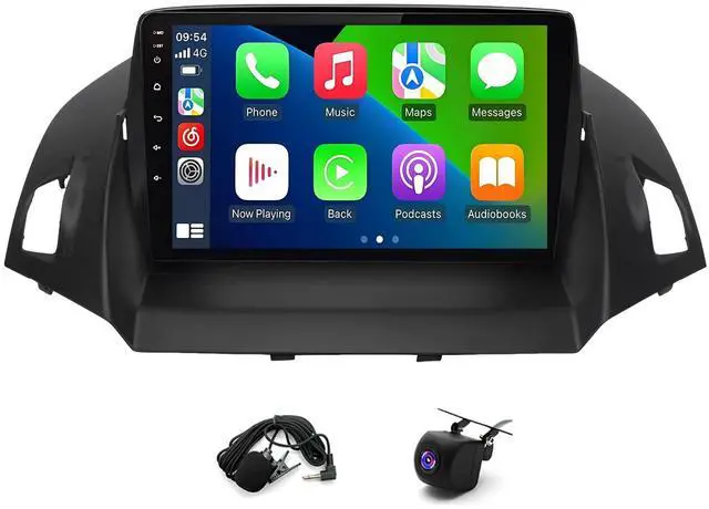 Main image of 4+64G Double Din Car Radio for Ford Escape 2013 2014 2015 2016 Head Unit with Wireless Carplay Android, 9 inch Touch Screen Stereo Bluetooth Radio with Backup Camera GPS Navi FM RDS SWC