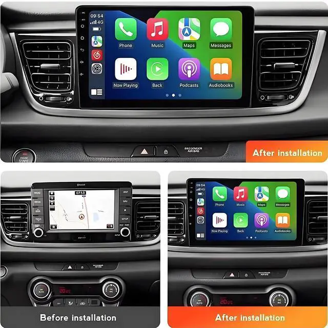 Alt view image 2 of 7 - Car Radio Stereo Fit for Kia Rio 2018-2023, 9 inch Touchscreen Car Stereo with Carplay Android Auto WiFi GPS Navigation Bluetooth Mirror Link Backup Camera 2+32G