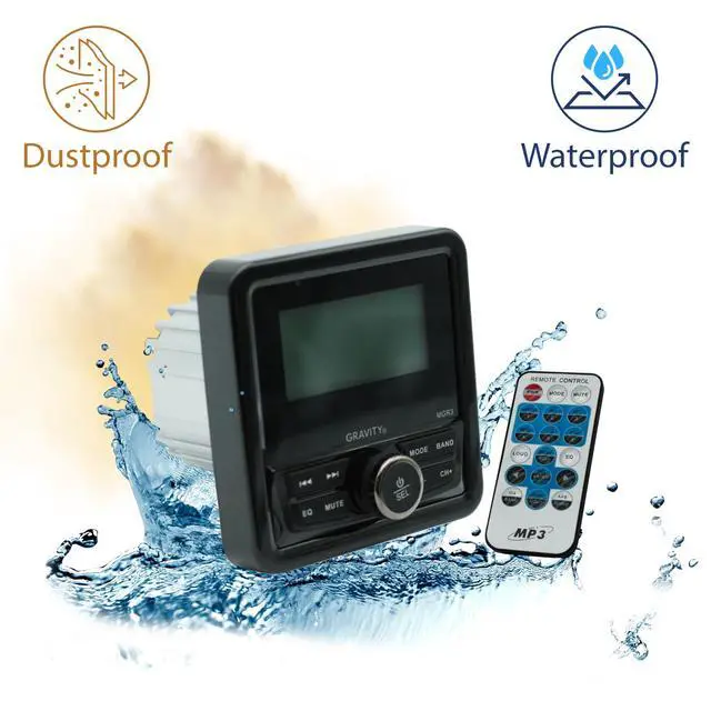 Alt view image 5 of 7 - MGR3 Marine Stereo Receiver with 200W, Multi-Mode Playback (USB, SD, AUX, FM), Remote Control, Works with Bluetooth, and Weatherproof Design for Cars, Boats, ATVs, Motorcycles, and RVs