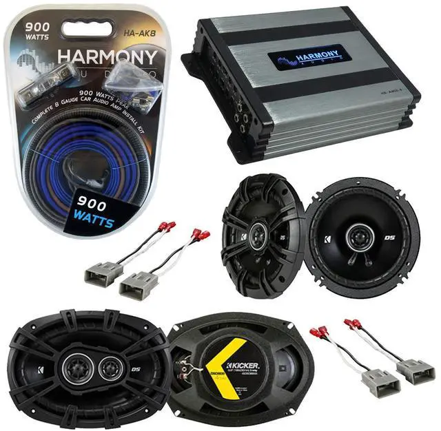 Main image of Kicker Classic 43DSC6504 Compatible with Honda Civic 1996-2000 Bundle with 43DSC69304 6"x9" 70W RMS Speaker, HA-A400.4 400W Amp, HA-AK8 Install Kit and 6.5" 50W
