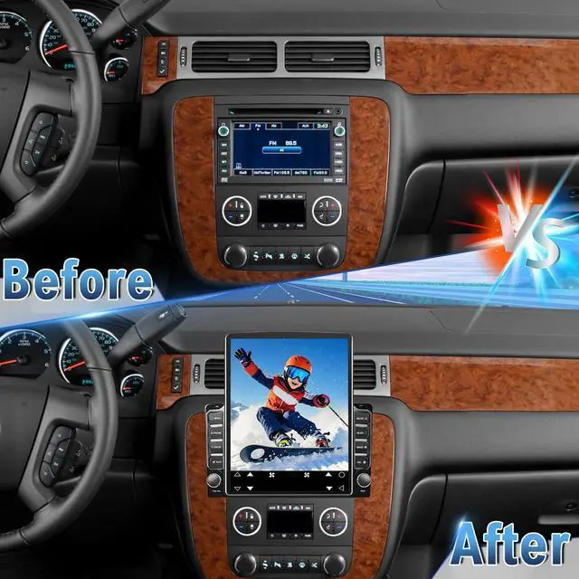 Alt view image 6 of 7 - 2 Din Car Stereo Radio for Chevrolet Silverado 1500 2500 3500 2007-2014 | Android 14 9.7" Car Radio w/Wireless Carplay Android Auto GPS WiFi Bluetooth RDS SWC Backup Camera