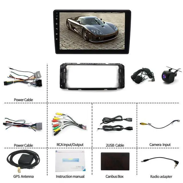 Alt view image 7 of 7 - 9 inch Touchscreen Car Stereo Fit for Dodge Dakota 2001-2004, Android 13 Double Din Car Radio with Carplay & Android Auto in-Dash Navigation BT Mirror Link WiFi Backup Camera 2+32G