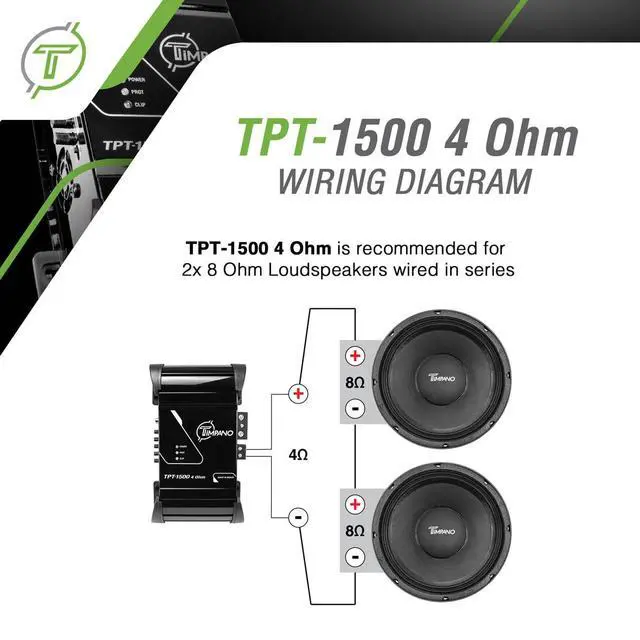 Alt view image 4 of 7 - 1 Channel TPT-1500 4 Ohm Compact Car Audio Amplifier - 1600 Watts at 4 - 12 Volts 1 Channel Full Range Small Sized Amp with Built-in Equalizer for Mids & Highs