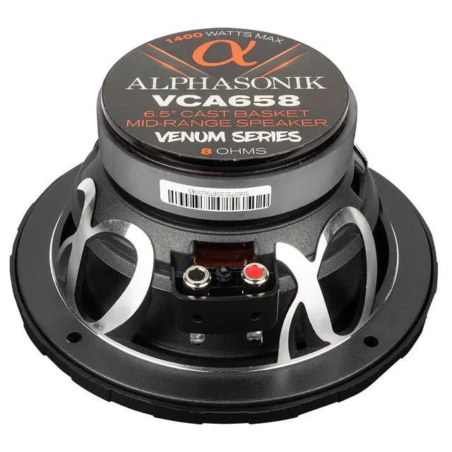 Alt view image 4 of 7 - 1 Pair of VCA658 VENUM PRO Series 6.5" 1400 Watts Max 350 Watts RMS Mid-Range Car Audio Speaker 8-Ohm Proprietary Grille, Cast Basket, Cloth Surround, Non Pressed Paper Cone, Ferrite Magnet