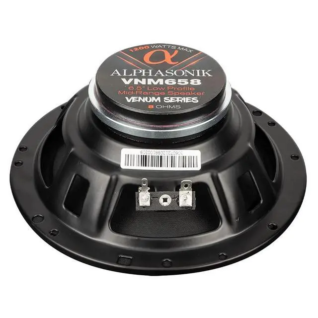 Alt view image 6 of 6 - 1 Pair of VNM658 VENUM PRO Series 6.5" 1200 Watts Max 300 Watts RMS Shallow Mount Mid-Range Speakers for Car Audio and Harley Davidson Motorcycles, 8-Ohm, Stamped Basket, Neodymium Magnet