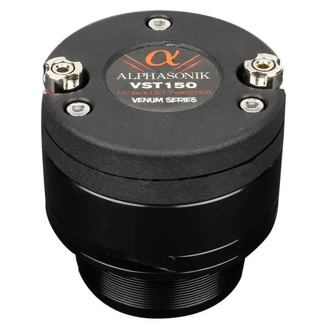 Alt view image 6 of 6 - 1 Pair of VST150 VENUM PRO Series Billet Aluminum Tweeter for Car Audio 300 Watts MAX 75 Watts RMS Neodymium Magnet, Billet Aluminum Frame, Bullet Phase Plug, 4-Ohm