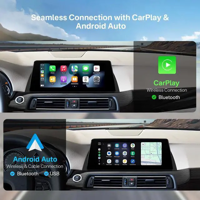 Alt view image 4 of 7 - 10.25 Inch Android Car Stereo for BMW 5 Series F10/F11 (2011-2012) CIC System, IPS Touch Screen GPS Navigation Support Wireless CarPlay Android Auto (2+64GB)