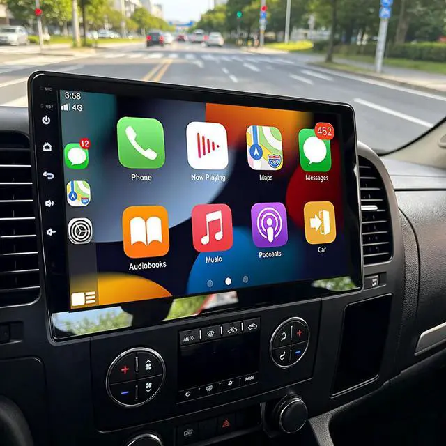 Main image of 10.1'' Car Radio Stereo for Chevy Silverado 2007-2011 GMC Sierra Yukon | Android 13 Touch Screen Stereo with CarPlay & Android Auto, Support GPS WiFi Bluetooth FM SWC Mirror Link Backup Camera