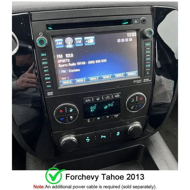 Alt view image 3 of 7 - 10.1'' Car Radio Stereo for Chevy Silverado 2007-2011 GMC Sierra Yukon | Android 13 Touch Screen Stereo with CarPlay & Android Auto, Support GPS WiFi Bluetooth FM SWC Mirror Link Backup Camera