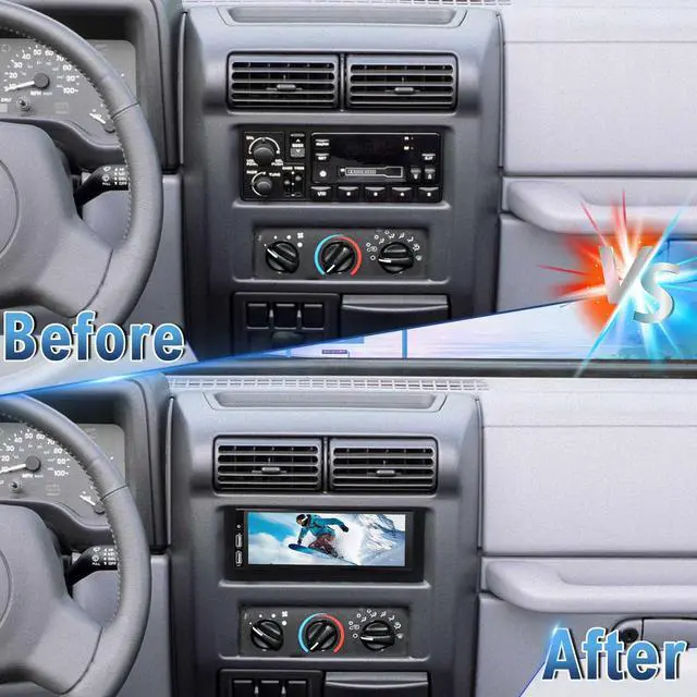 Alt view image 7 of 7 - Double Din Car Stereo Upgrade Radio for Jeep Cherokee 1997-2001 | Android 14 2G+32G 6.86" Touchscreen Wireless Carplay Android Auto GPS WiFi Bluetooth RDS DSP SWC Mirrorlink Mic Backup Camera