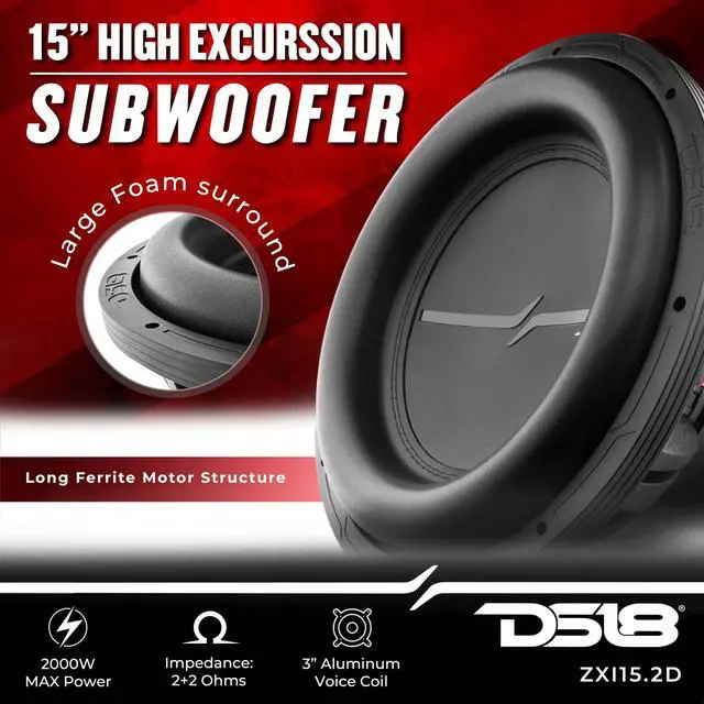 Alt view image 2 of 7 - ZXI15.2D 15" High Excursion Car Audio Subwoofer 2000 Watts Dual Voice Coil 2-Ohm 4 Magnets (1 Speaker)