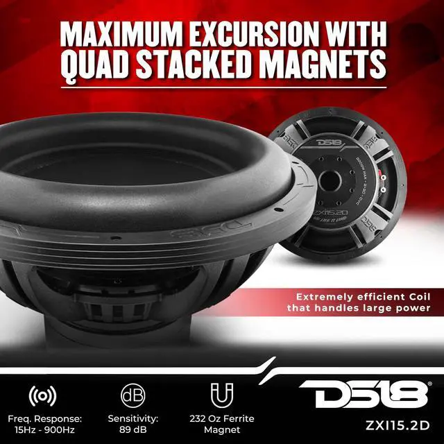 Alt view image 3 of 7 - ZXI15.2D 15" High Excursion Car Audio Subwoofer 2000 Watts Dual Voice Coil 2-Ohm 4 Magnets (1 Speaker)