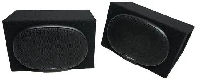 Main image of Dual 6x9 Speaker Box Enclosures Black Car Truck SUV R69 | Universal fit for most vehicles, sized for popular oval drivers, rugged daily-use build, simple install
