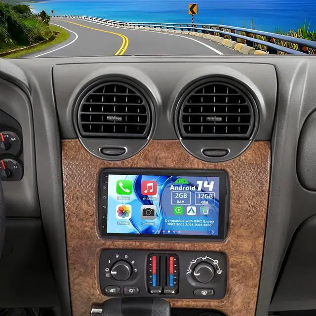 Main image of Android 14 Double Din Car Stereo Radio for GMC Envoy 2002-2006 | 2G+32G 7" Touchscreen Car Radio w/Wireless Carplay Android Auto GPS WiFi Bluetooth RDS DSP SWC Mic Backup Camera