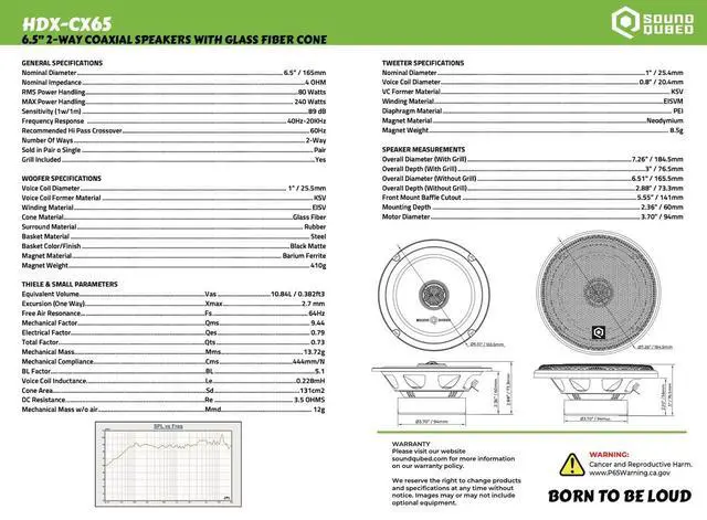 Alt view image 7 of 7 - Soundqubed HDX Series 6.5" Coaxial 2-Way Speakers (Pair)
