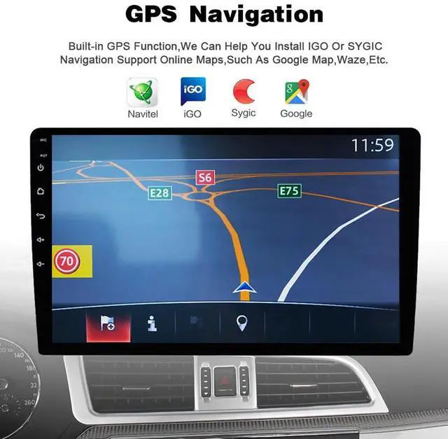 Alt view image 6 of 7 - Android 13 Double Din Car Stereo for Honda Accord 2003-2007 | 2G+32G 7 Inch Touch Screen Car Stereo Radio with Wireless Carplay Android Auto GPS Navigation WiFi Mic Backup Camera