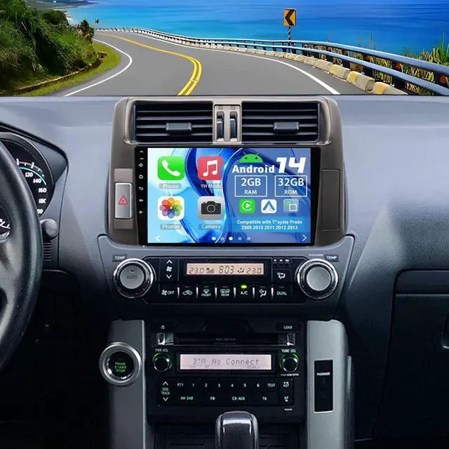 Main image of Android 14 Car Radio for Toyota Land Cruiser Prado 150 2009-2013 | 9" Touch Screen Car Stereo with Wireless Carplay Android Auto GPS WiFi Mic Backup Camera