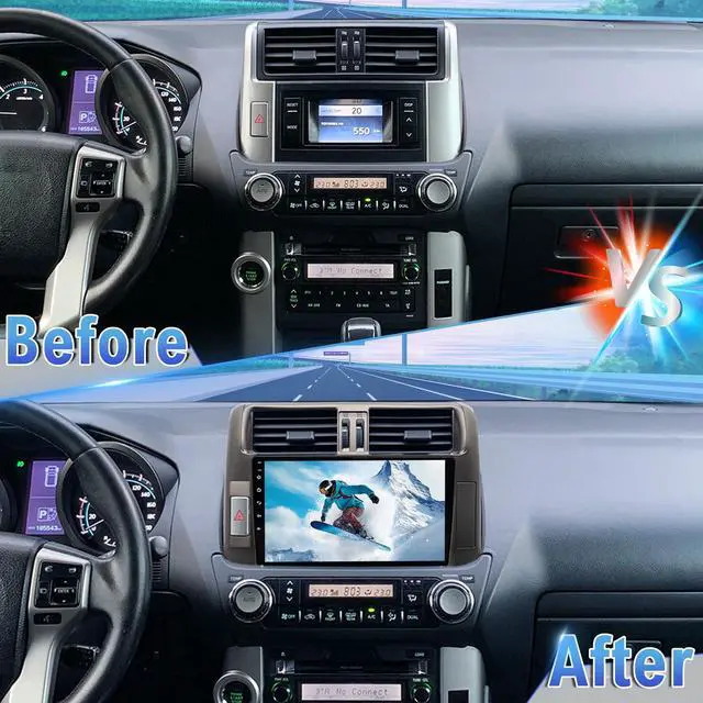 Alt view image 5 of 7 - Android 14 Car Radio for Toyota Land Cruiser Prado 150 2009-2013 | 9" Touch Screen Car Stereo with Wireless Carplay Android Auto GPS WiFi Mic Backup Camera