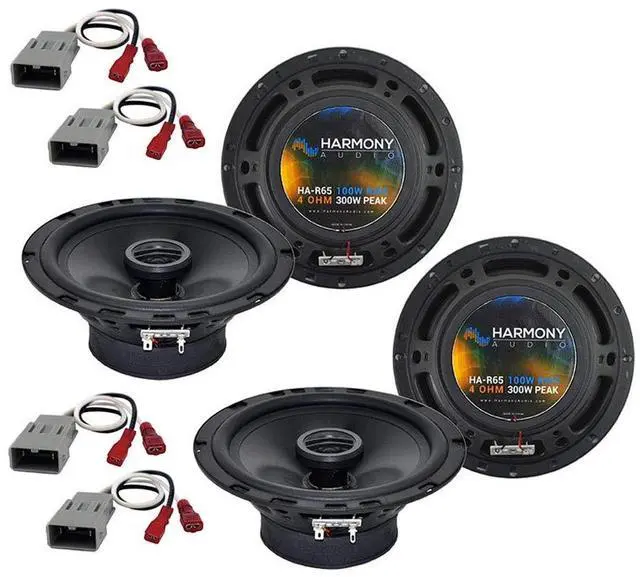 Main image of Fits Honda Civic Del Sol 1993-1997 6.5" Speakers with Grills | 300W power handling pair, plug-in factory harness included, easy direct replacement, clear full-range sound, 6.5 inch size