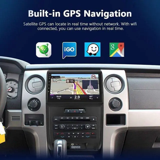 Alt view image 4 of 7 - Android 13 Car Stereo for Ford F-150 F150 2008 2009 2010-2014 | 2G+32G 9" Touch Screen Car Radio with Wireless Carplay Android Auto GPS WiFi