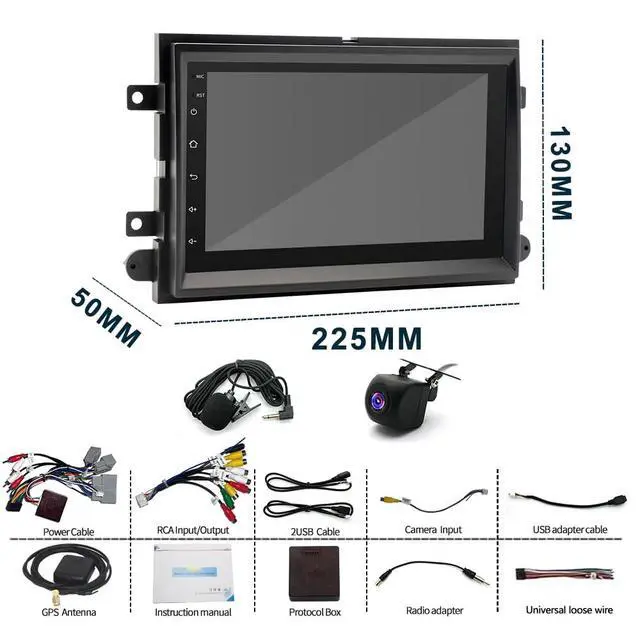 Alt view image 7 of 7 - 7" Double Din Car Stereo Radio for Ford F550 Super Duty 2006-2012 | Wireless CarPlay & Android Auto Bluetooth Touchscreen Head Unit,Android 15,2+64G,GPS Mirror Link Backup Camera FM DSP SWC