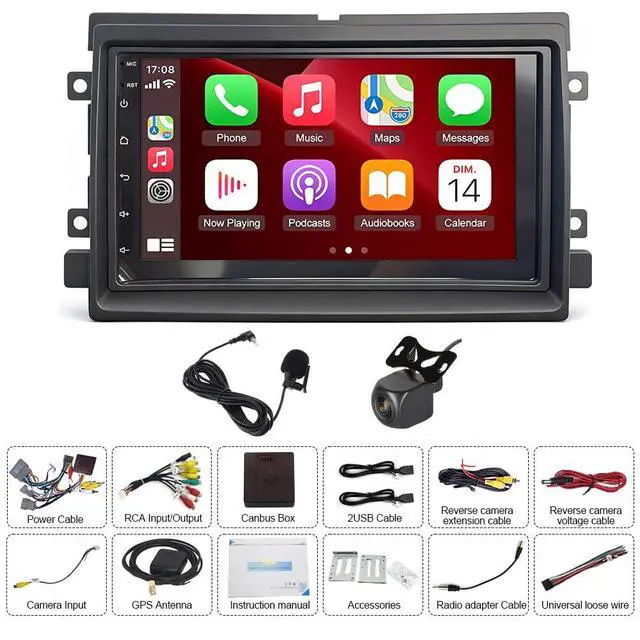 Alt view image 7 of 7 - 7" Double Din Car Stereo Radio for Ford F450 F-450 Super Duty 2008-2016 | Android 15 Radio, CarPlay & Android Auto Touchscreen Head Unit,GPS Navi Wifi Bluetooth Mirror Link Backup Camera FM DSP SWC