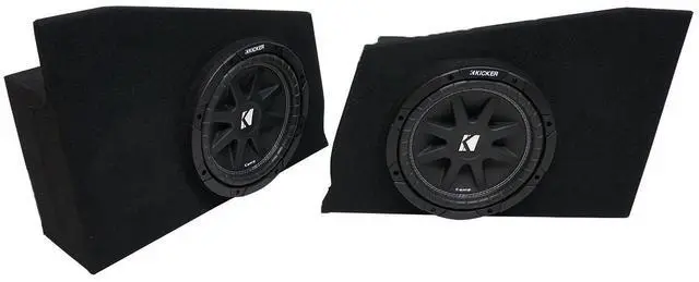 Main image of Kicker Comp C10 Dual 10" Sub Box Fits 2010-2015 Camaro Rear Side 2 Ohm | deep bass upgrade, coupe-specific subwoofer enclosure, loaded and ready to install, strong low-end sound, 10 inch size