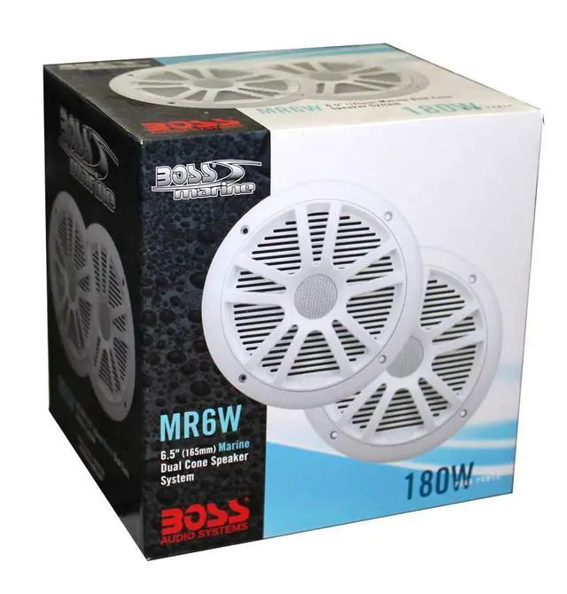 Alt view image 4 of 4 - Boss Audio MR6W 6.5" 180W Dual Cone Marine/Boat Speakers Stereo (6 Pack)
