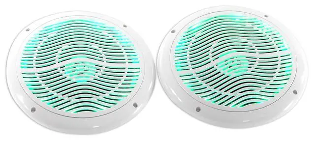 Alt view image 6 of 7 - RMC80LW 8" 2-Way Marine Speakers, CEA Compliant, 4 Ohm, 4-Pack | 800W Peak/200W RMS, Multi Color LED with Remote, Waterproof, Includes Wire, UV Resistant, Rubber Surround, for Boat, White